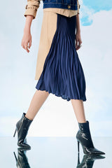 Khaki Navy Utility Drape Trench Wrap Skirt
