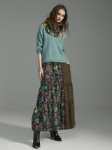 Zoelle Green Sweater with Beaded Embroidery - Front