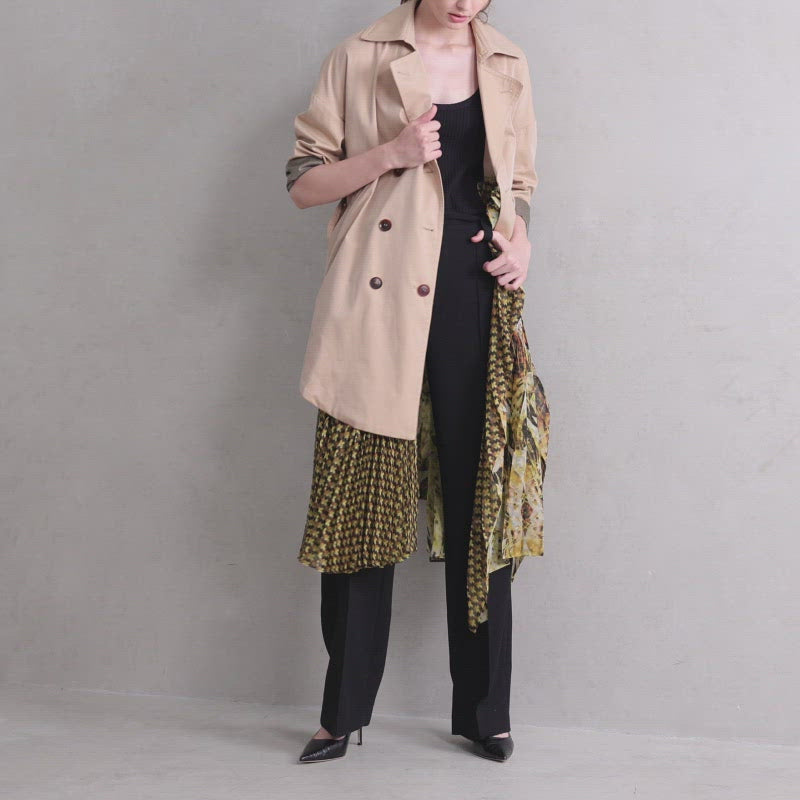 How to wear Zoelle Citrine Prism Mixed Media Trench Coat