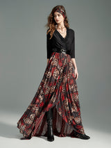 Admiral Butterfly Combo Maxi Wrap Dress - Front
