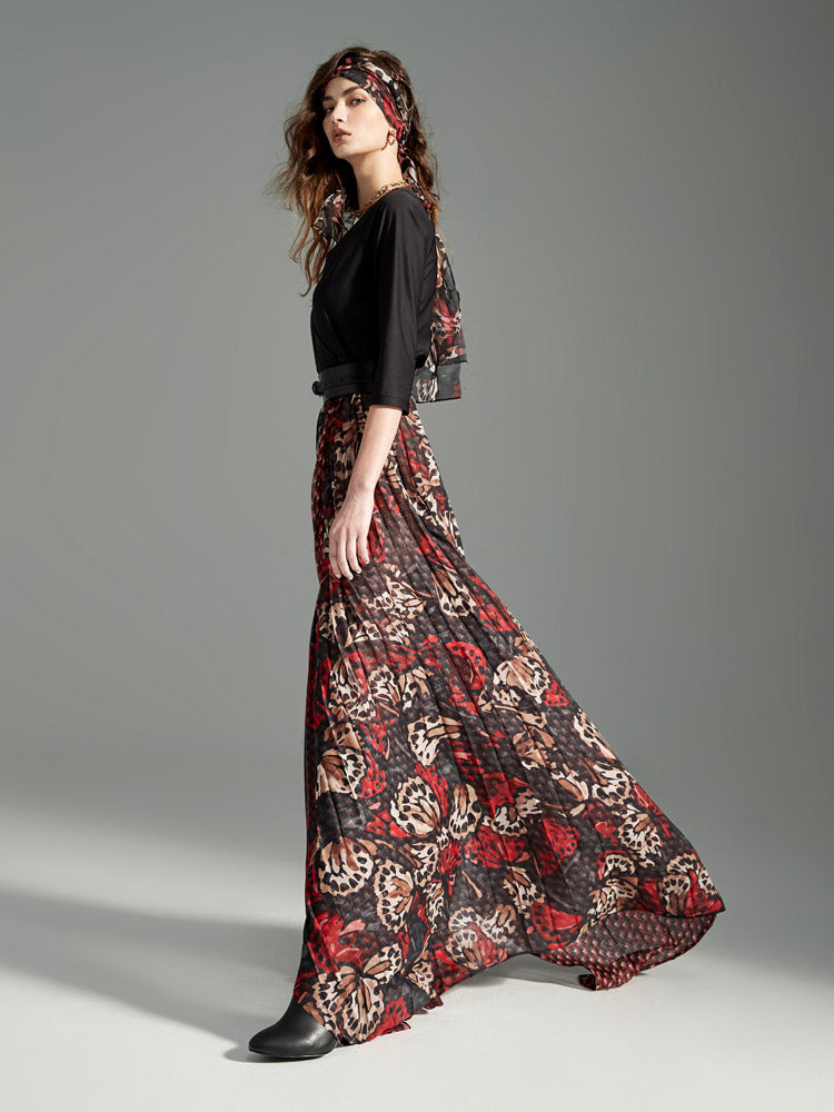 Admiral Butterfly Combo Maxi Wrap Dress - Side