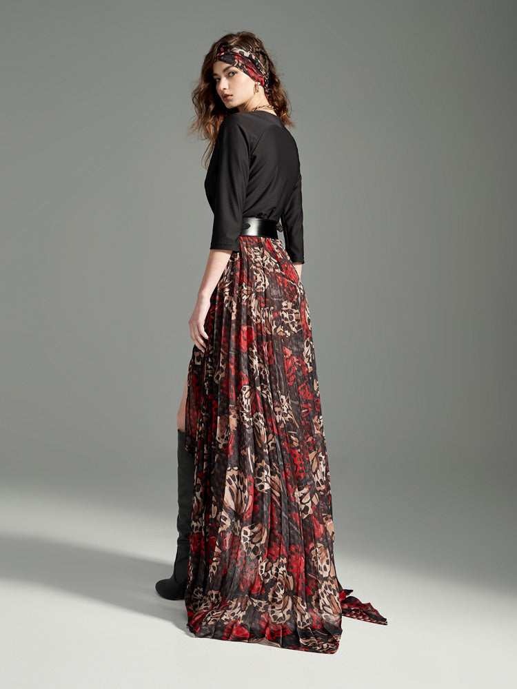 Admiral Butterfly Combo Maxi Wrap Dress - Back