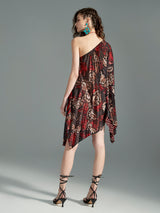 Admiral Butterfly One-Shoulder Tunic Dress