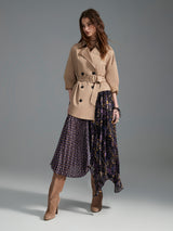 Zoelle Ametrine Butterfly Mixed Media Trench Coat - Front