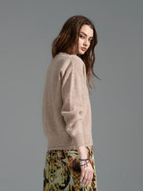 Khaki Sweater with Beaded Embroidery - Back