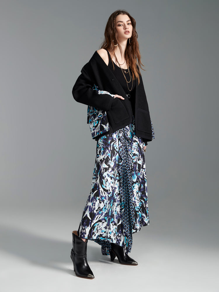 Zoelle Black Kimono Cardigan with Amethyst Prism - Side
