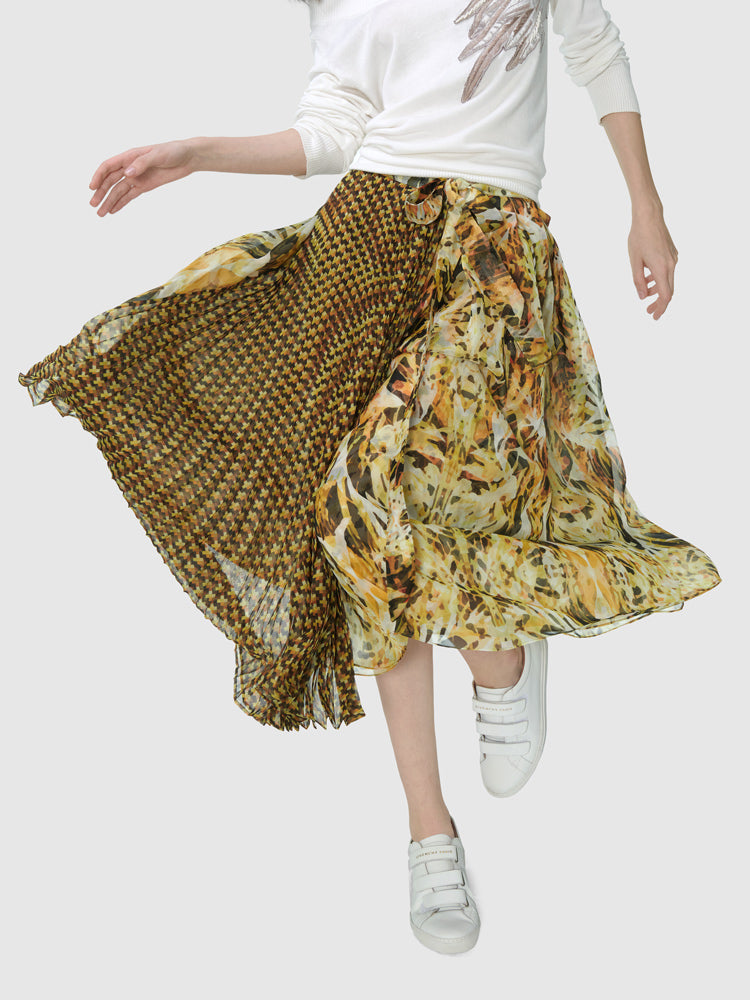 Zoelle Citrine Prism Pleated Wrap Skirt