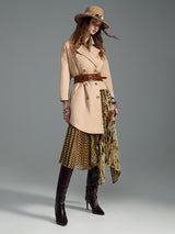 Zoelle Citrine Prism Mixed Media Trench Coat - Front