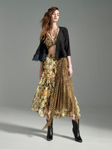 Citrine Prism Pleated Merged Skirt