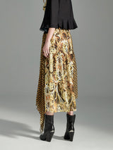 Citrine Prism Pleated Merged Skirt