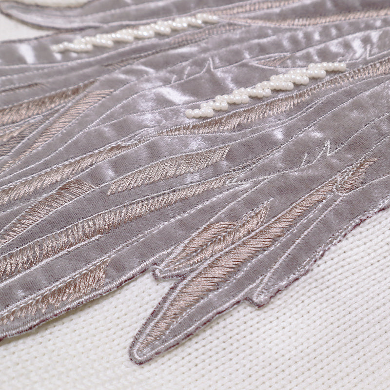 The details of Zoelle Pearl Cardigan with Beaded Embroidery