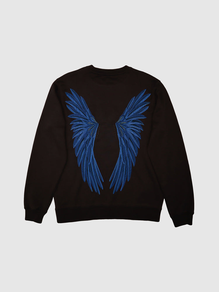 Black Beaded Wings Sweatshirt
