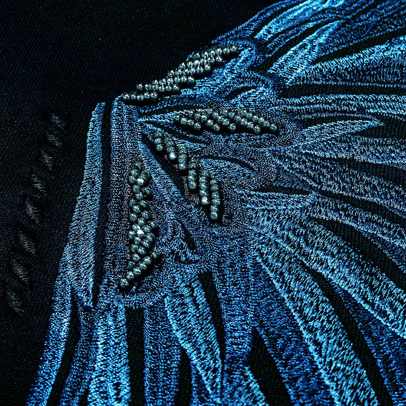 The Details of Zoelle Noir Embroidered Sweatshirt