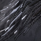 The Details of Zoelle Noir Beaded Embroidered Sweatshirt
