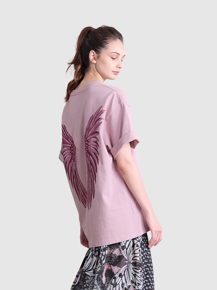 Rose Pink Embroidered Tee