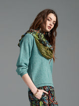 Zoelle Green Sweater with Beaded Embroidery - Side