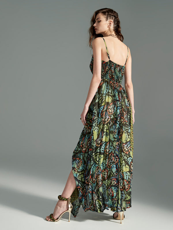 Malachite Butterfly Empire Dress