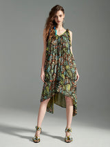Malachite Butterfly Reversible Hi-Low Dress