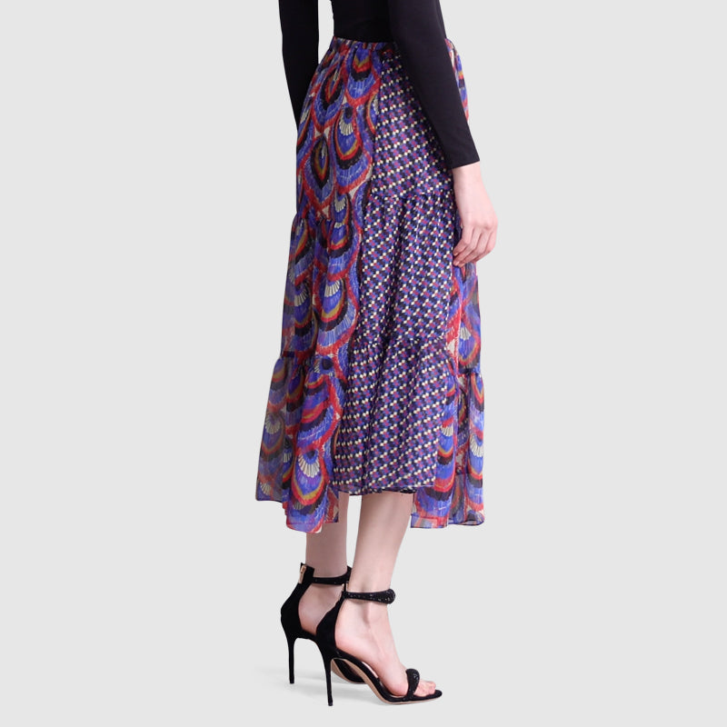 Zoelle Sapphire Peacock Irregular Skirt