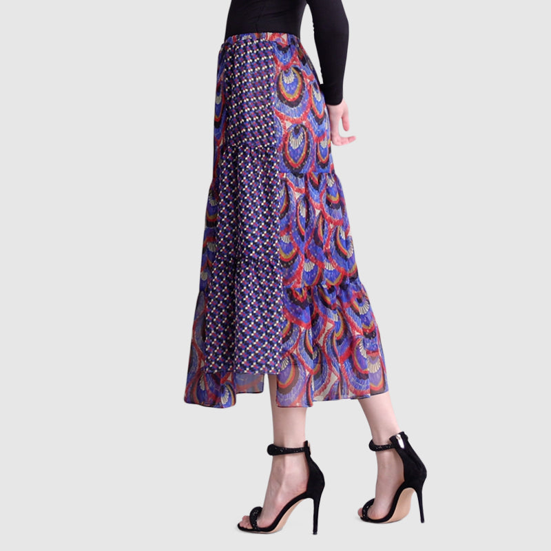 Zoelle Sapphire Peacock Irregular Skirt