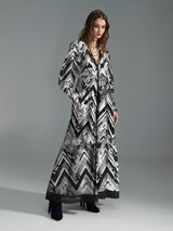 Midnight Chevron Maxi Shirt Dress