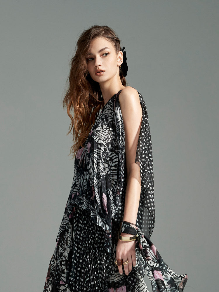 Nordic Butterfly Hi-Low Blouse