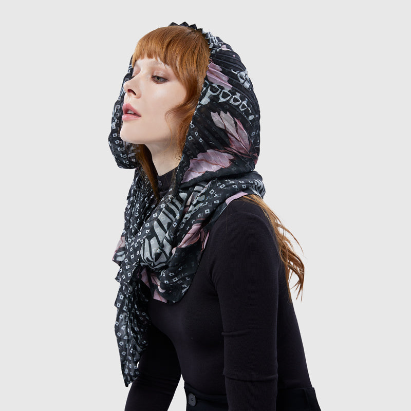 Zoelle Nordic Butterfly Pleated Scarf