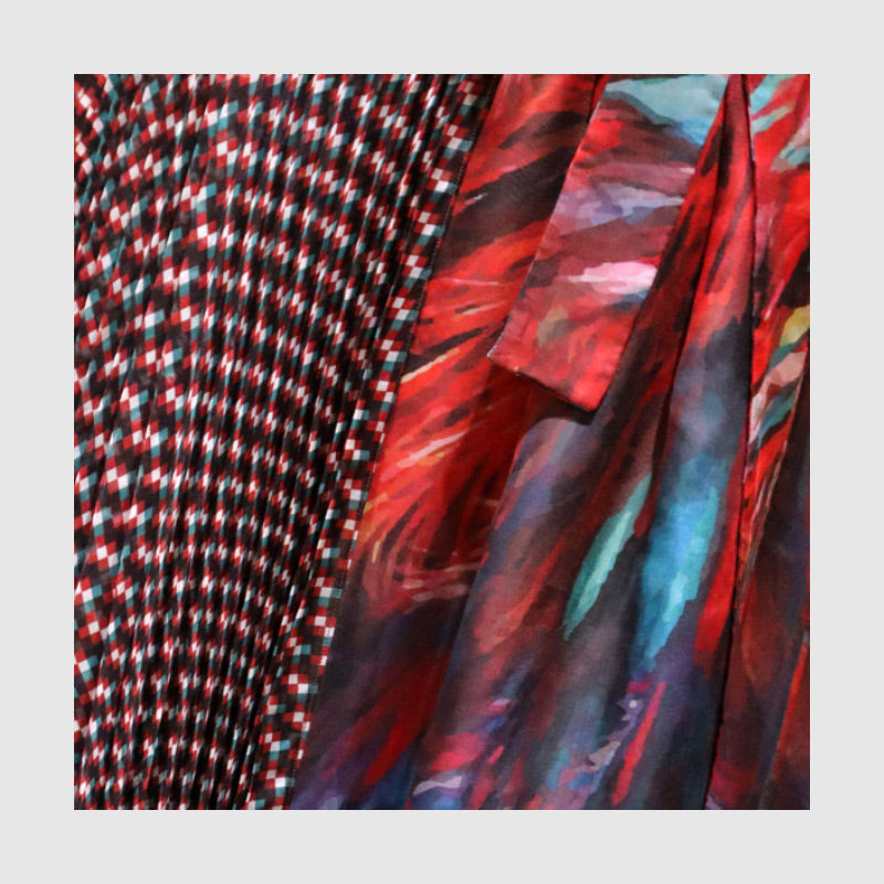 The details of Zoelle Rising Phoenix Pleated Wrap Skirt
