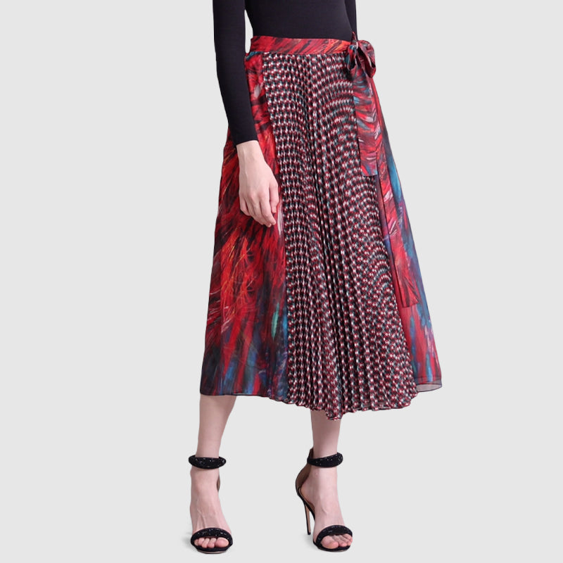 Zoelle Rising Phoenix Pleated Wrap Skirt