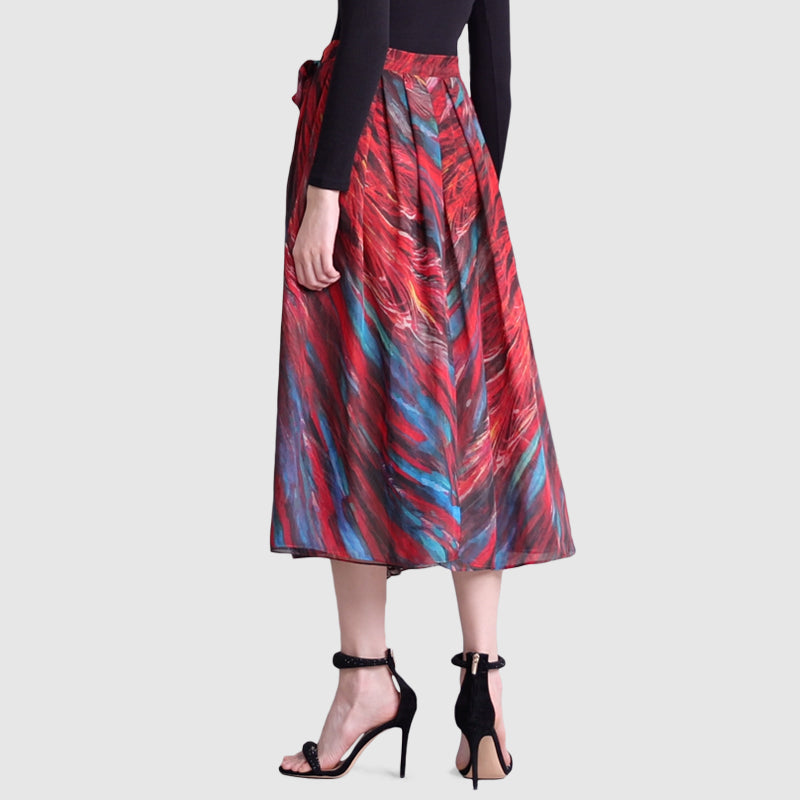Zoelle Rising Phoenix Pleated Wrap Skirt