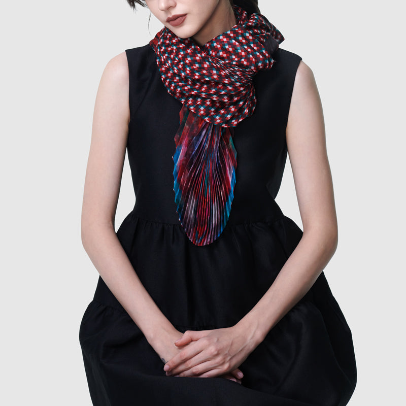 Zoelle Rising Phoenix Pleated Scarf