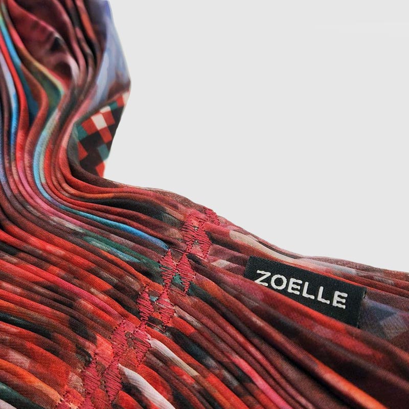 The details of Zoelle Rising Phoenix Pleated Scarf