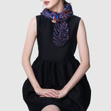 Zoelle Sapphire Peacock Pleated Scarf
