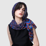 Zoelle Sapphire Peacock Pleated Scarf