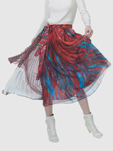 Zoelle Rising Phoenix Pleated Wrap Skirt